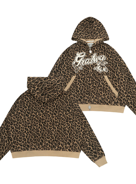 GRAF原创品牌【TheSample】基础采样系列破坏豹纹AK天使拉链帽衫