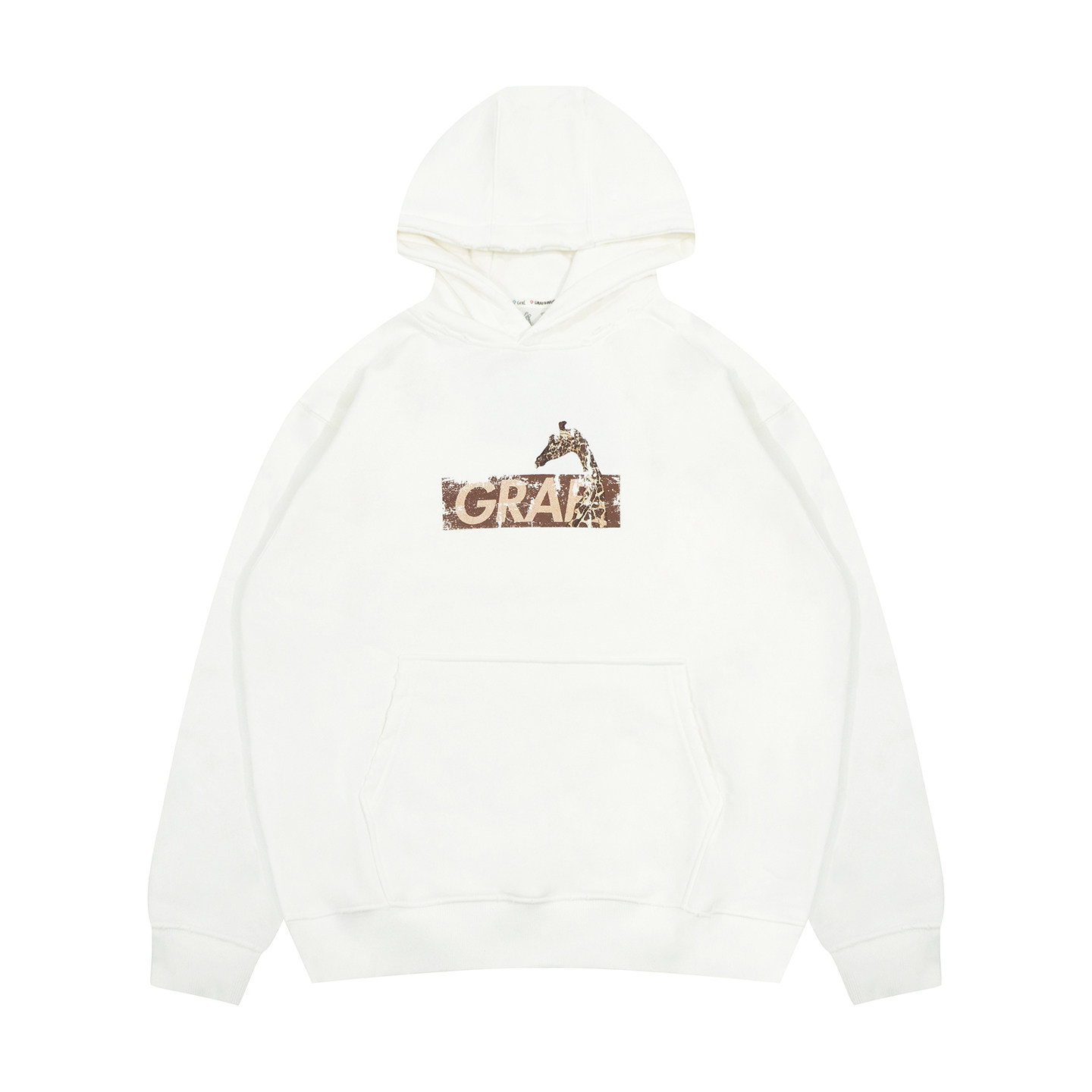 GRAF原创品牌【TheRemix】面料混音系列Bogo长颈鹿战损破坏洞帽衫