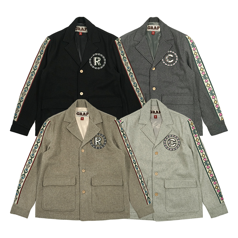 花卉刺绣织带西装GRAF&WU