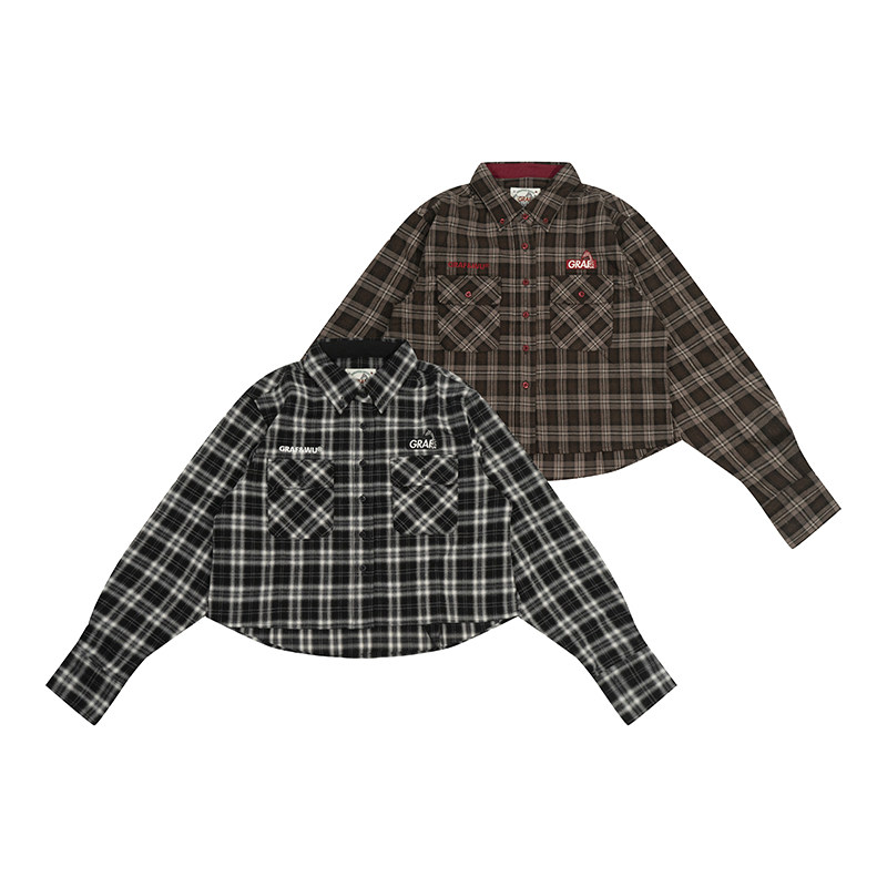 GRAF原创品牌24格纹辣妹衬衫长袖