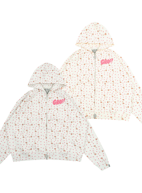 GRAF原创品牌【TheSample】基础采样系列爱心长颈鹿奶油色绒帽衫