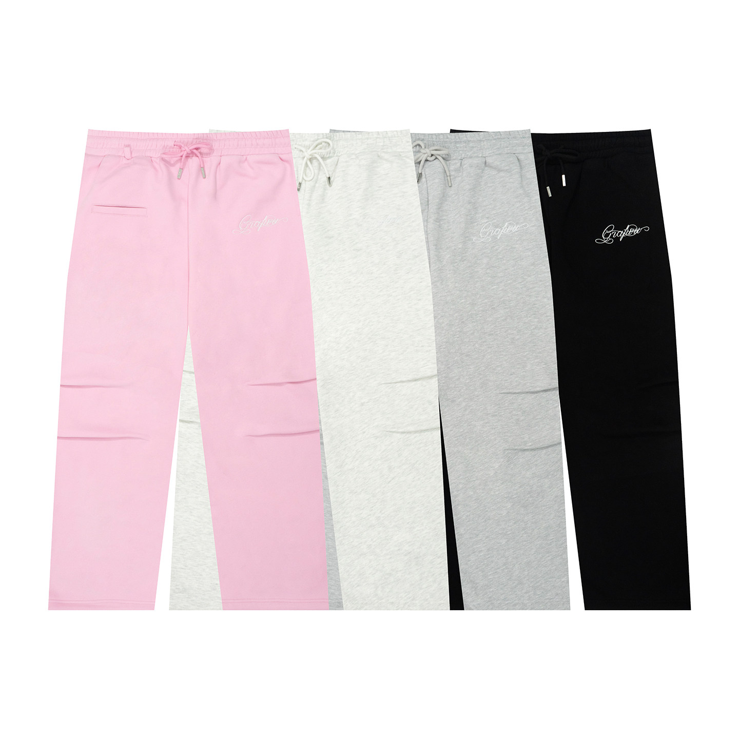 GRAF原创品牌花体美式加绒卫裤