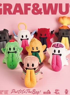 GRAF原创品牌BooGhost可爱鬼天使恶魔斜挎包毛绒手机包便携小背包