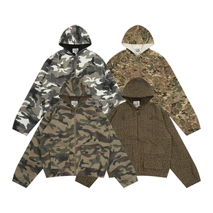 GRAF原创品牌【Camo】手工刺子破坏水洗军工迷彩豹纹夹棉夹克外套