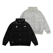 GRAF原创品牌 五金AK47天使鹿标流线型PU皮面包蓬羽绒服 真羽绒