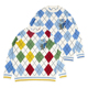 GRAF原创品牌菱形复古新鲜配色北卡蓝刺绣美式 加厚针织线衣毛衣