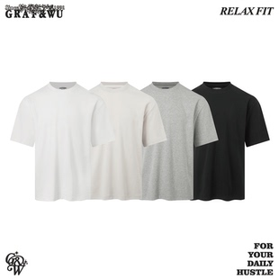 GRAF原创品牌【DailyHustle】棉重磅街头美式宽松打底圆领T恤短袖