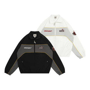 GRAF原创品牌【足球风格】刺绣球队标Tracksuit美式街头运动夹克