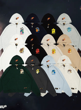 GRAF原创品牌【可爱太阳系】刺绣土星太阳十二星球可爱鬼开衫卫衣