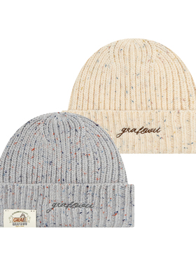 GRAF原创品牌【TheSample】基础采样美式字母彩点毛线针织线帽