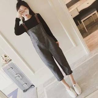 2024秋新款大码女装胖mm爱时髦套装减龄胖妹妹显瘦背带裤两件套
