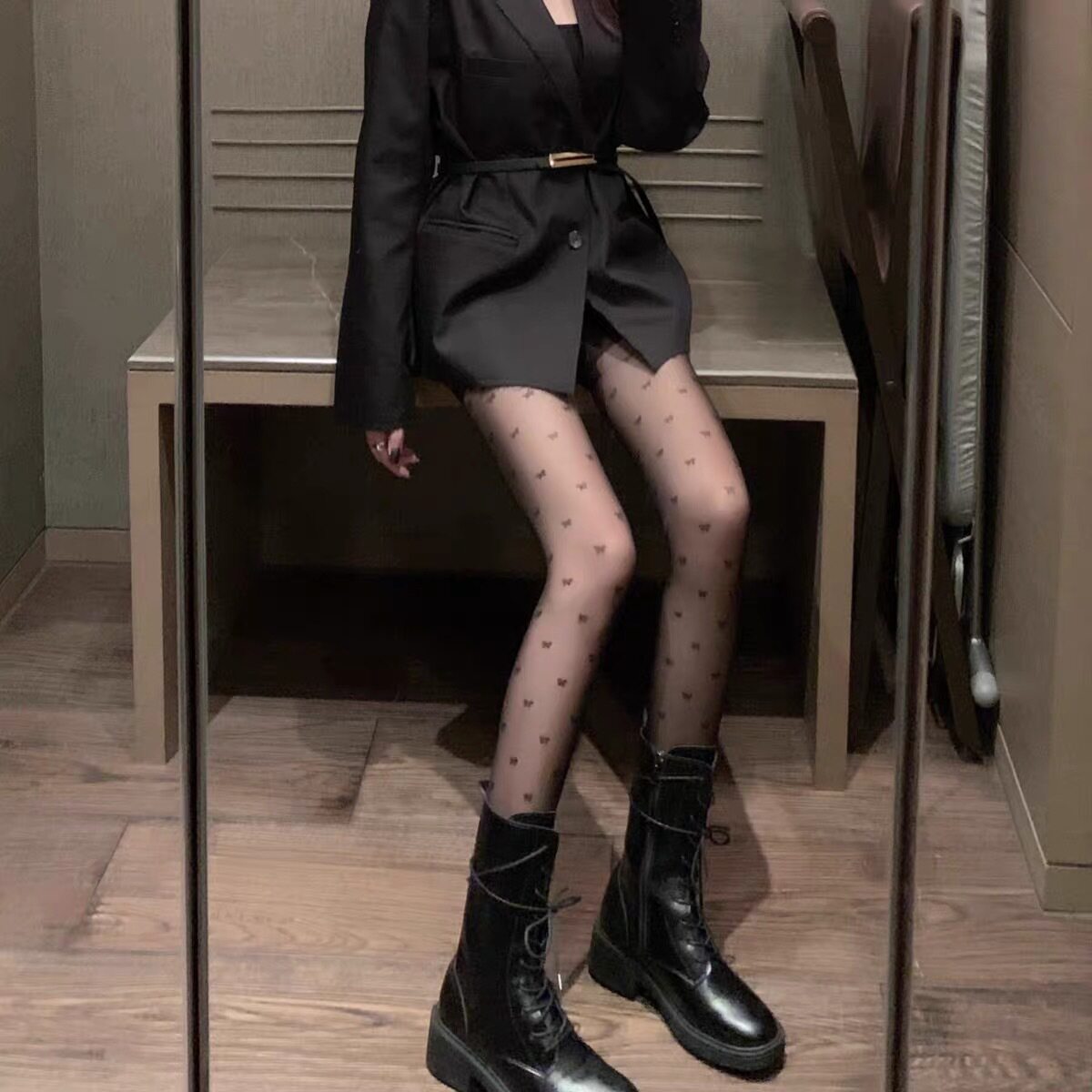 蝴蝶连体打底袜春夏新款日系洛丽塔丝袜薄款女士美腿袜连裤袜长袜