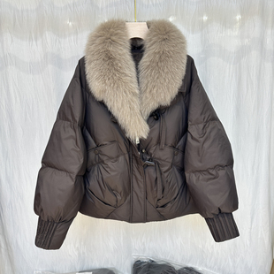 鹅绒羽绒服女狐狸毛领减龄显瘦外套2660 新款 2025冬季 商场同款