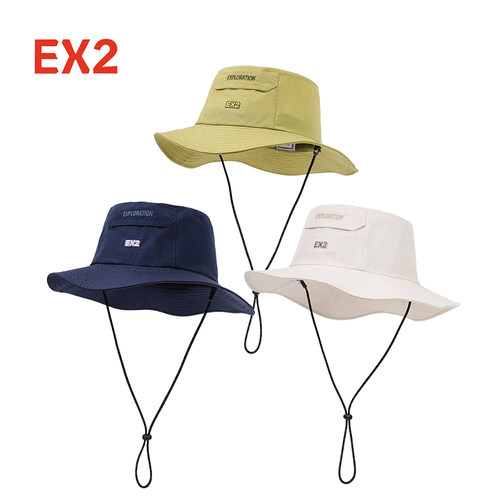 EX2伊海诗帽子男女夏天遮阳防晒帽大檐速干透气时尚太阳帽367081