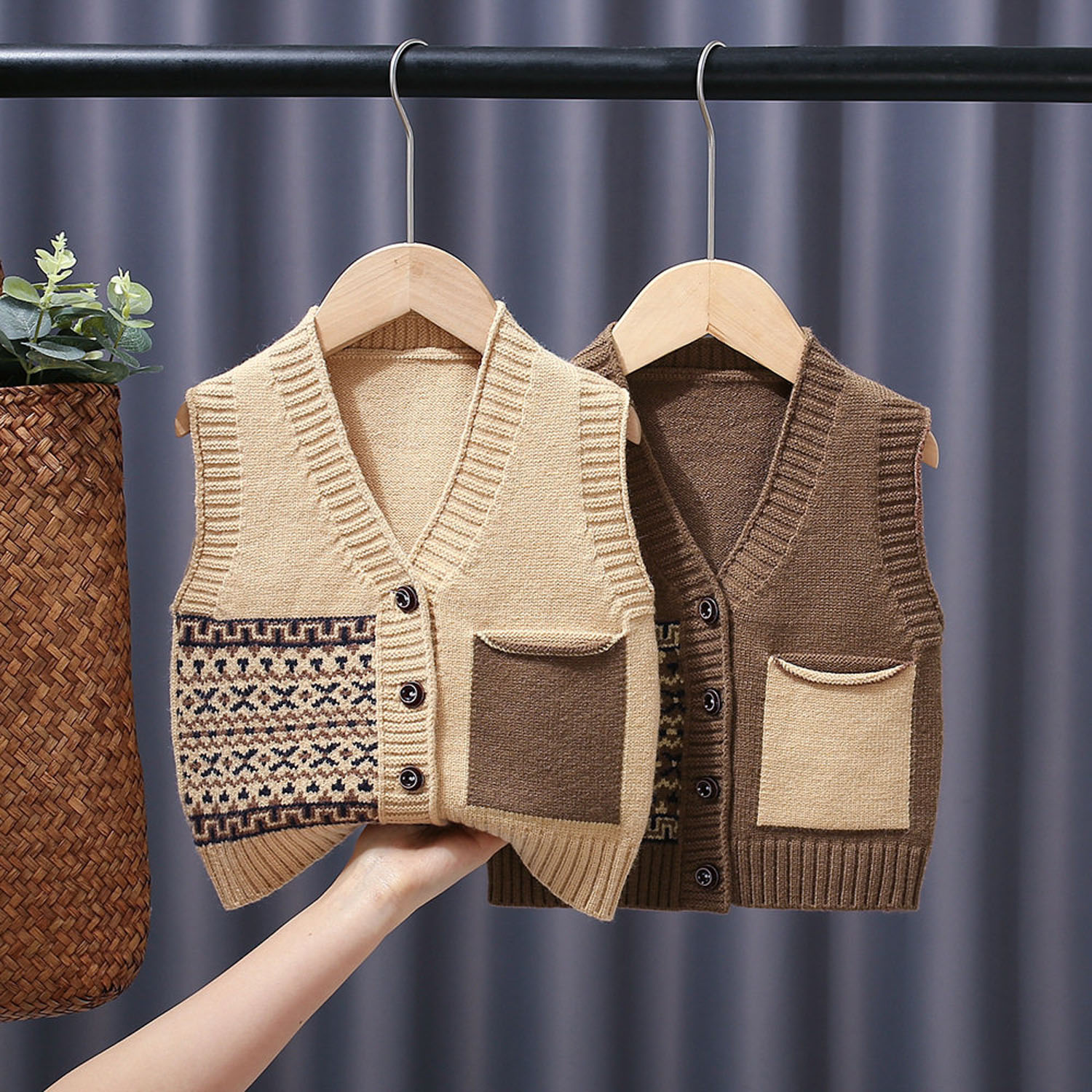 男童一岁宝宝毛衣开衫背心马甲