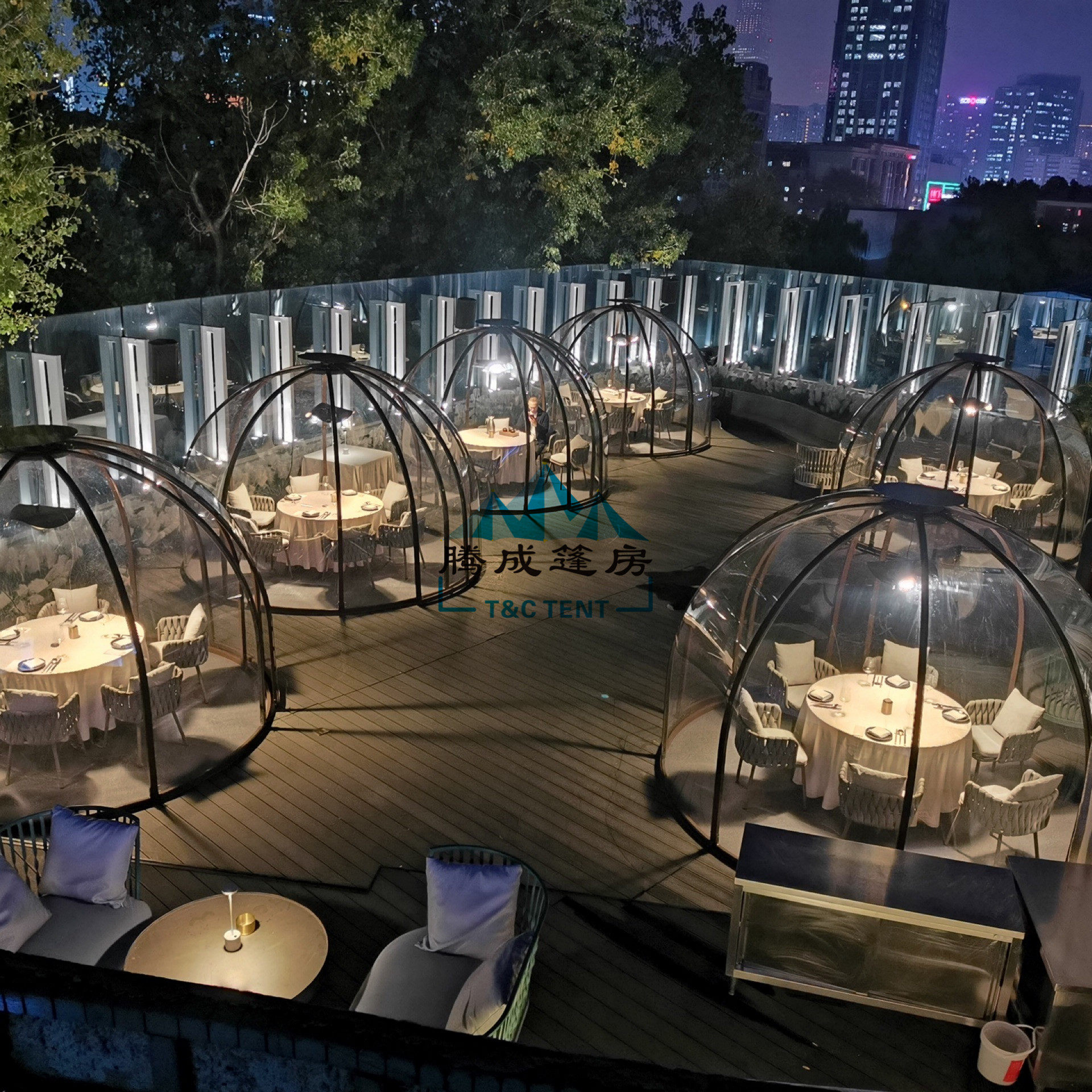 户外防雨篷房球形玻璃屋野外帐篷酒店透明pc星空房泡泡屋餐厅野营