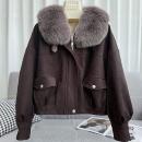 2025秋冬狐狸毛皮草女短款 海宁真毛皮毛一体鹅绒毛领外套派克服