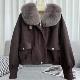 2025秋冬狐狸毛皮草女短款 海宁真毛皮毛一体鹅绒毛领外套派克服
