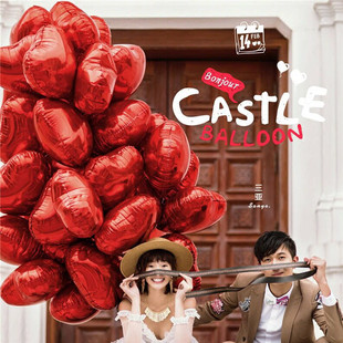 2020新款旅拍道具红色爱心铝膜气球影楼婚纱摄影外景拍照道具包邮