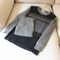 Áo len nam Qiuyi Qiuku cổ tròn mùa thu và mùa đông áo len cotton mỏng trung niên nền tảng đồ lót nhiệt trung niên - Phù hợp với nóng lên đồ bộ ống rộng