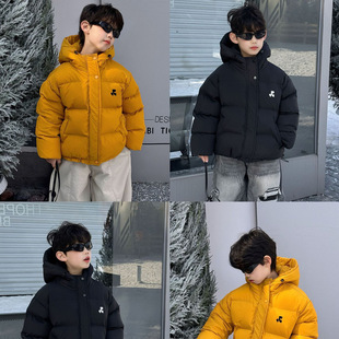 加厚洋气纯色棉衣男童加厚保暖外套 儿童时尚 番薯弟弟2025冬季 韩版