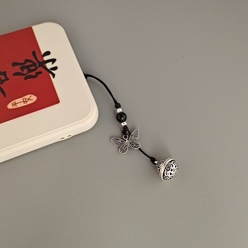 复古宫铃铃铛蝴蝶手机挂件古风精致高颜值手机链书包背包挂饰配饰
