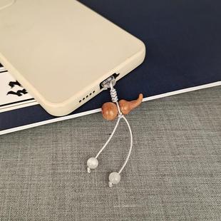 桃木小葫芦手机防尘塞充电口堵口吊坠挂件配饰typec苹果华为vivo