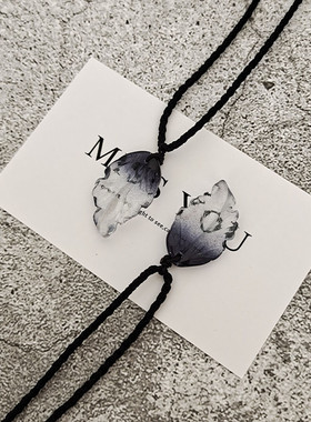 无琉璃棉麻情侣水墨渐变琉璃项链