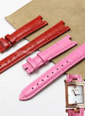 Folli Follie手表带芙丽原装凹口表带16mm玫粉色方表盘款WF13B037