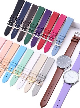 8~24mm超薄真皮表带软皮mk2690女表链 头层牛皮 适用阿玛尼满天星