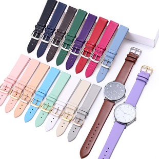 适用阿玛尼满天星 头层牛皮 24mm超薄真皮表带软皮mk2690女表链