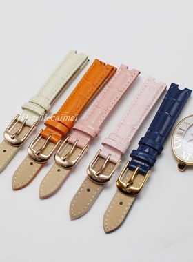 FolliFollie表带芙丽芙丽手表带真皮 弧形凹口WF14R025 椭圆表盘