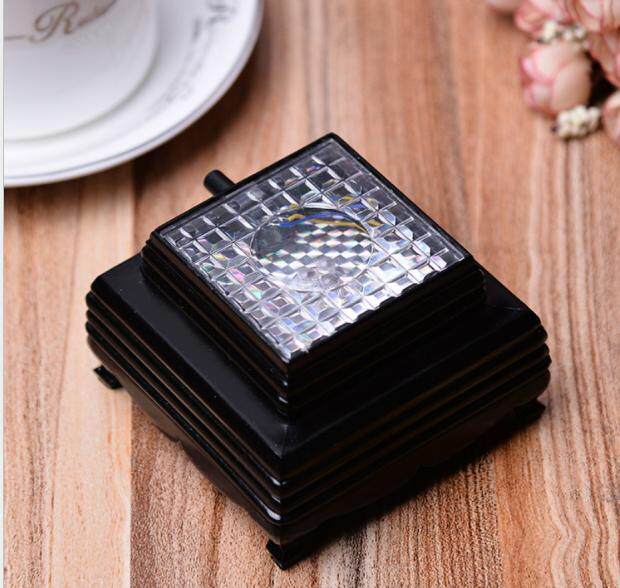 LED水晶发光底座黑色电子灯座七彩灯玻璃水母玉器家居佛雕像摆件