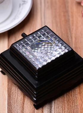 LED水晶发光底座黑色电子灯座七彩灯玻璃水母玉器家居佛雕像摆件