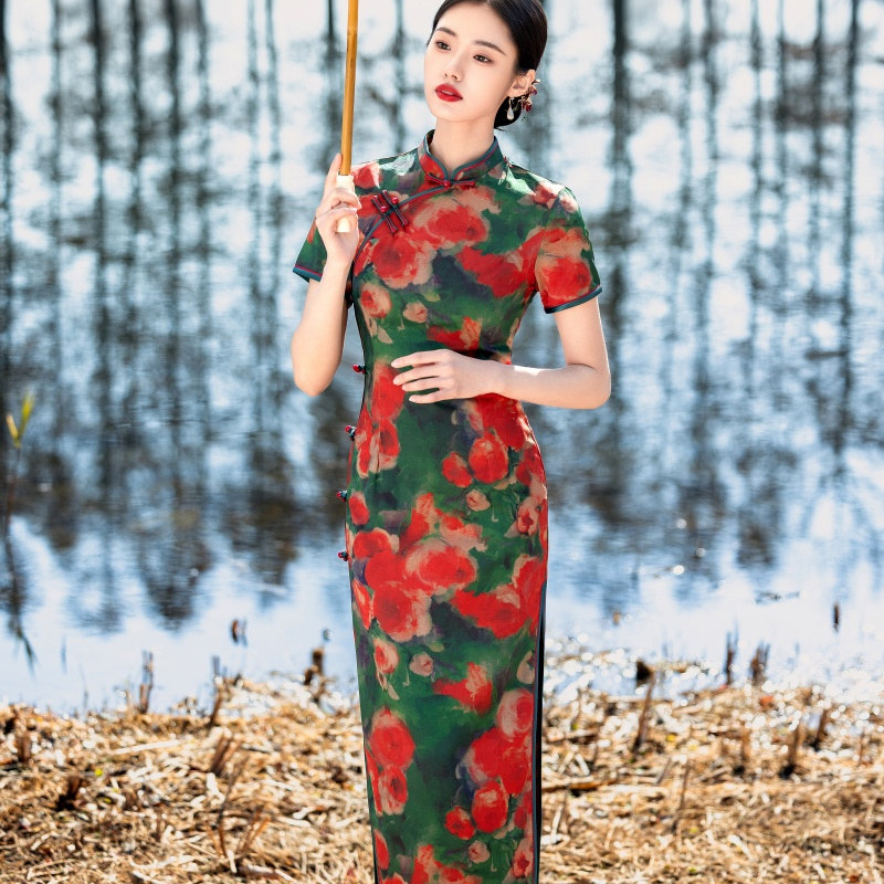 苏州正品老上海旗袍女夏季2025新款国风长款修身高端大气上档次