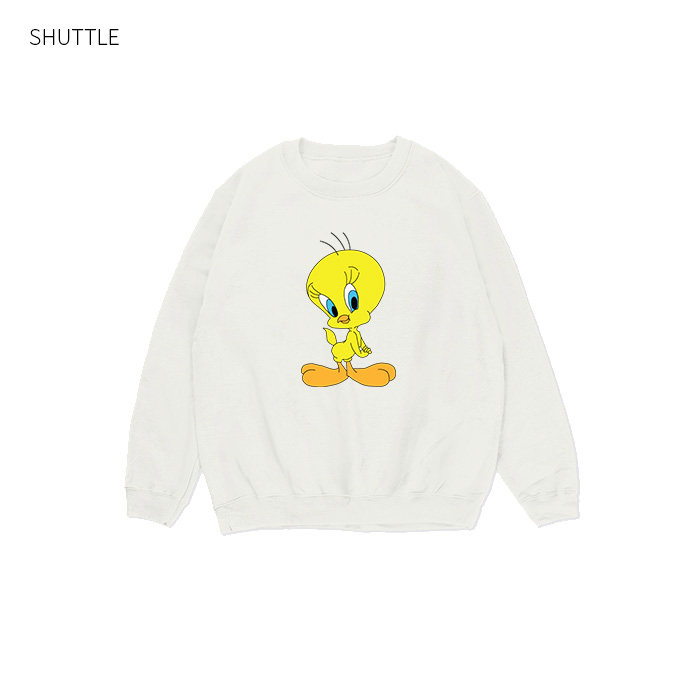 shuttle崔弟圆领卫衣tweety乐一通翠儿鸟情侣装复古街头风美式