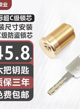 超C级全铜美标防盗门锁芯