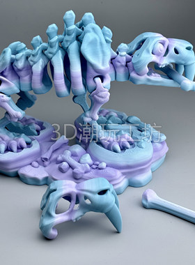 3D打印剑齿虎骨模型恐龙玩具仿真动物科教古生物创意礼物摆件装饰