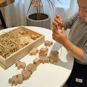 串珠儿童玩具蒙氏早教益智木质大颗粒1—5岁婴幼儿训练专注力积木