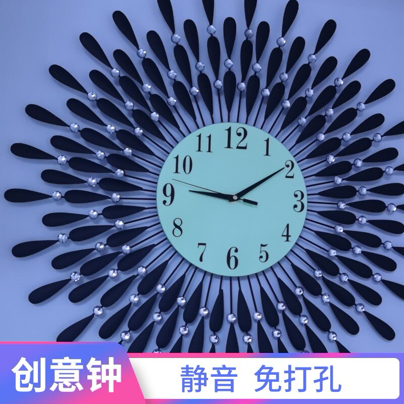 欧式奢华创意满天星铁艺大号挂钟 现代客厅装饰夜光镶钻静音钟表|msdalam kategori Aksesori rumah, hiasan loceng rumah/Jam Penggera, jam dinding - dari Buy2taobao.com untuk memberikan perkhidmatan ejen Taobao profesional membeli