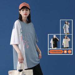 New T-shirt neutral style cotton imitation short sleeve summer casual loose round neck multi color base shirt