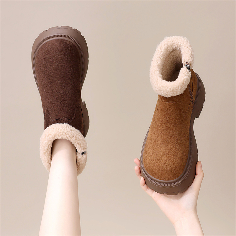 厚底雪地靴女2025年冬季新款短靴
