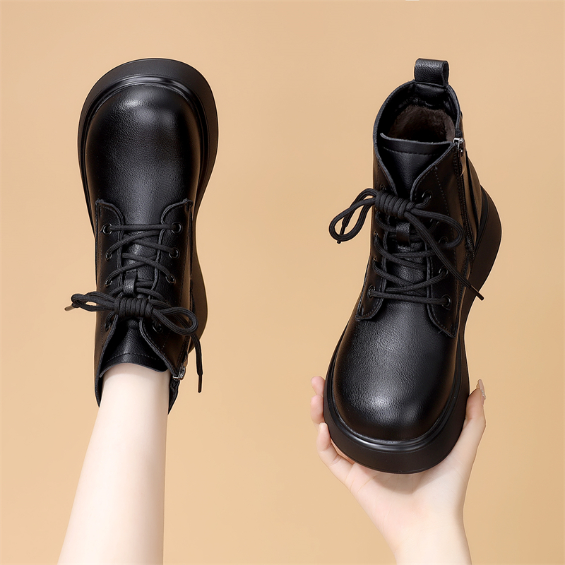 单靴百搭轻便松糕底舒适防滑短靴