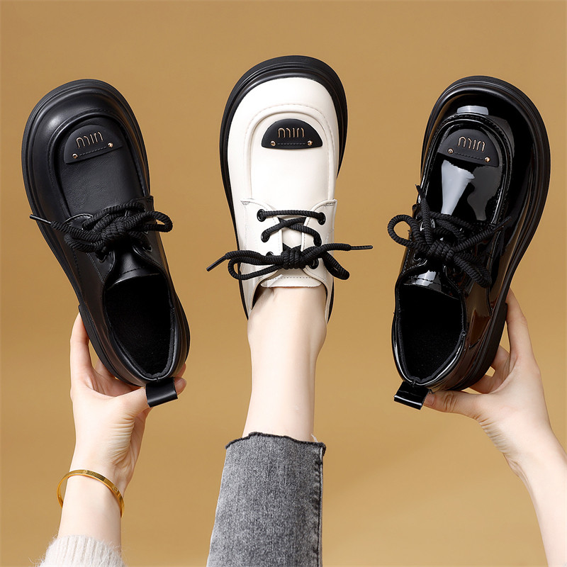 厚底乐福鞋女2026春新款时尚系带圆头小皮鞋百搭显瘦软底配裙单鞋,女鞋,乐福鞋（豆豆鞋）,淘宝优惠券,粉丝福利购,淘宝优惠卷