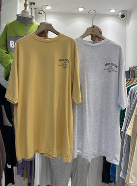 韩版短袖t恤女中长款2025字母印花上衣女韩版大码下衣失踪ins潮