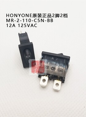 台湾进口HONYONE 船型开关 翘板开关MR-2-110-C5N-BR 2脚2档 扁型