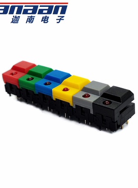 HONGJU 按键开关 PB86-A1 LED带灯 3V压动轻触开关按钮 舞台灯控