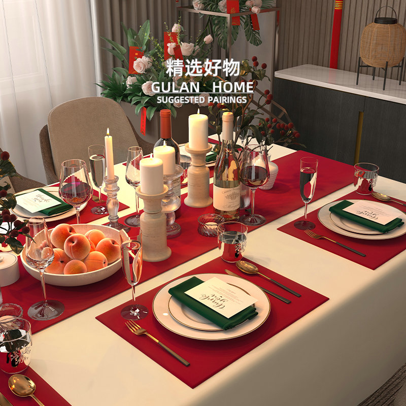 精选好物家用个人餐垫现代轻奢防水布艺餐盘垫设计师款样板间餐厅