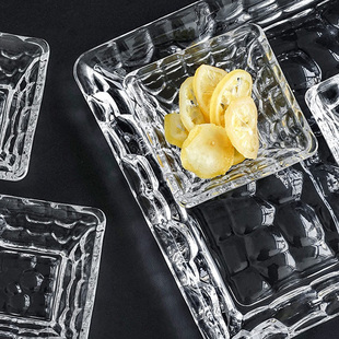 年货干果 捷克进口BOHEMIA水晶玻璃 碟 创意个性 果碟套装 方形果盘