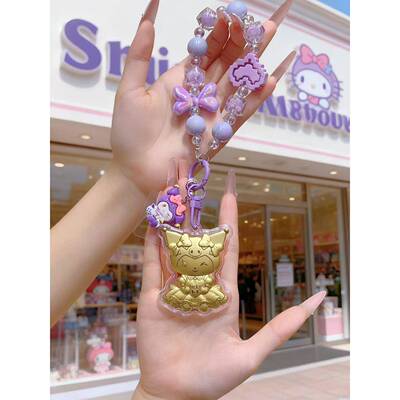 水贝黄金helloKitty猫手机挂绳挂绳钥匙扣包包挂件送女友闺蜜